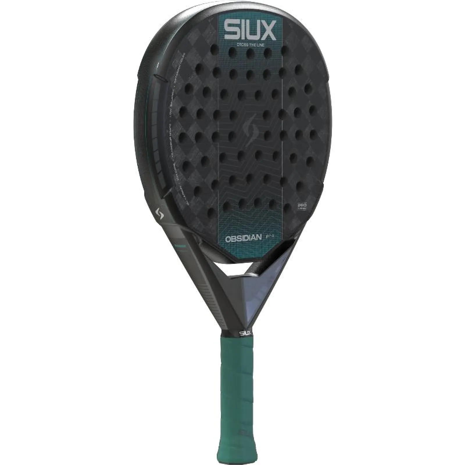Siux Obsidian Pro 2027 must, türkiis, vaade nurga alt